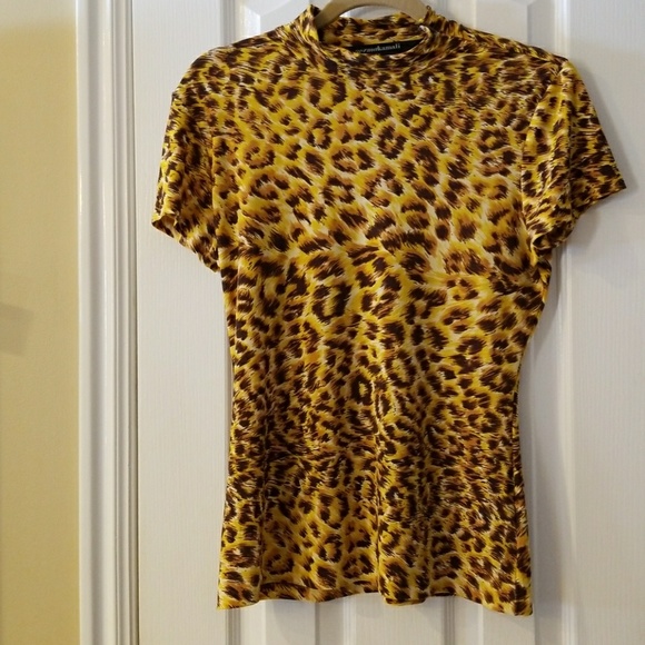 Norma Kamali Tops - Brown and yellow animal print top